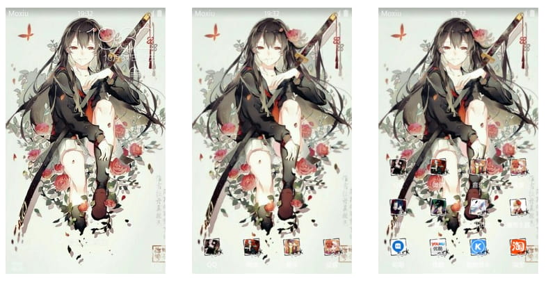 长刀少女 手机主题 霸气十足