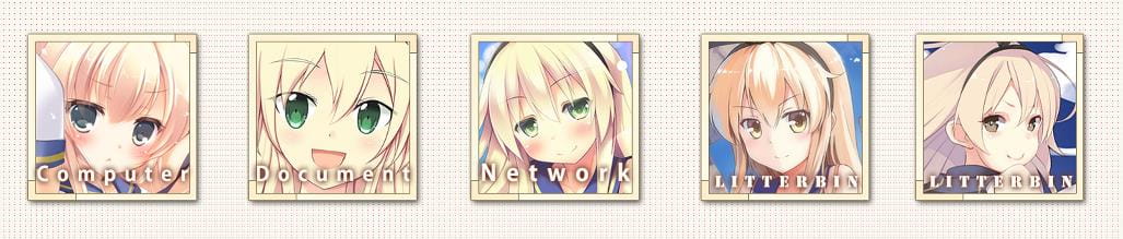 【win7主题】舰队 Collection -岛风（无边框简约风）