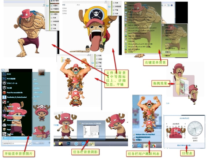 【win7主题】海贼王--可爱乔巴萌萌哒主题