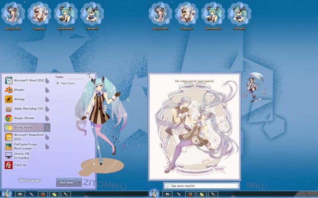 【win7主题】初音未来 miku小公举电脑主题