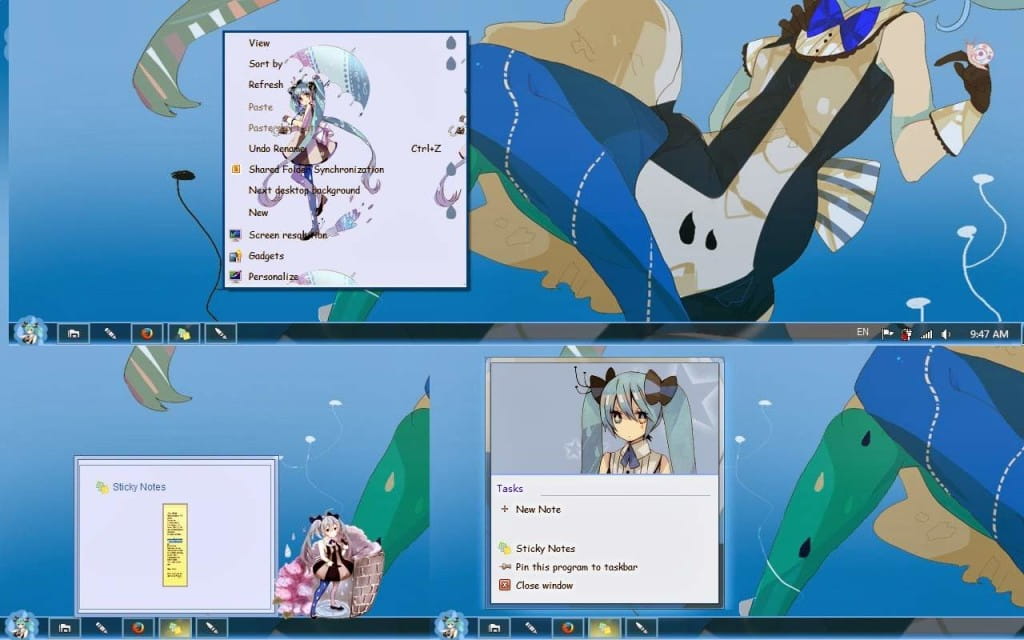 【win7主题】初音未来 miku小公举电脑主题
