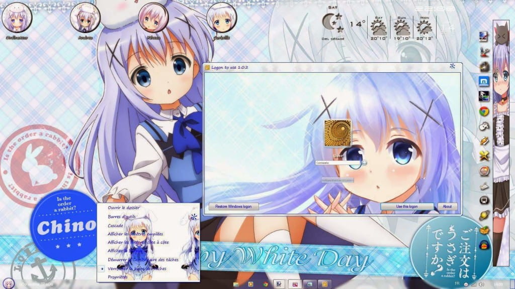 【win7主题】香风智乃——请问您今天要来点兔子