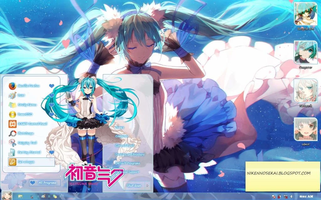 【win7主题】世界第一公主殿下miku 生日来一发电