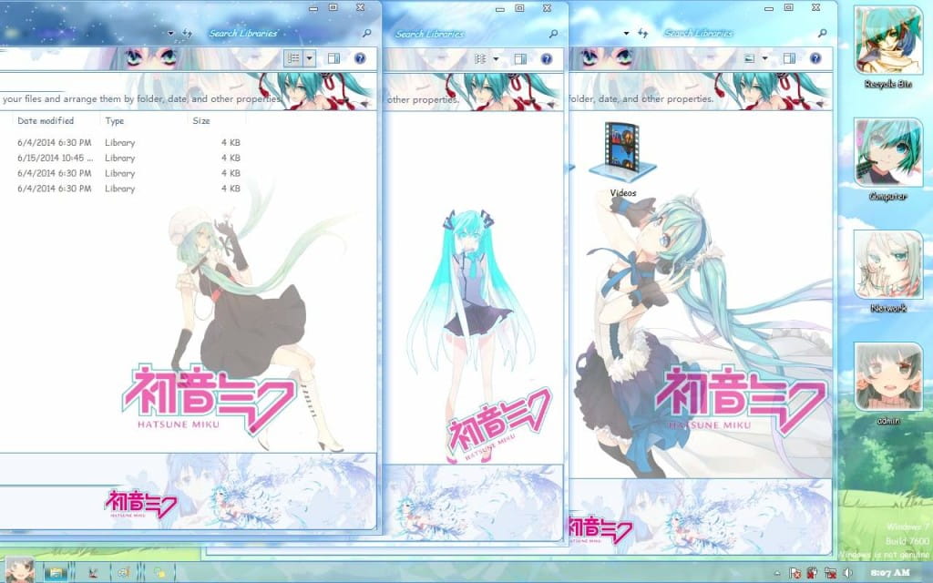 【win7主题】世界第一公主殿下miku 生日来一发电