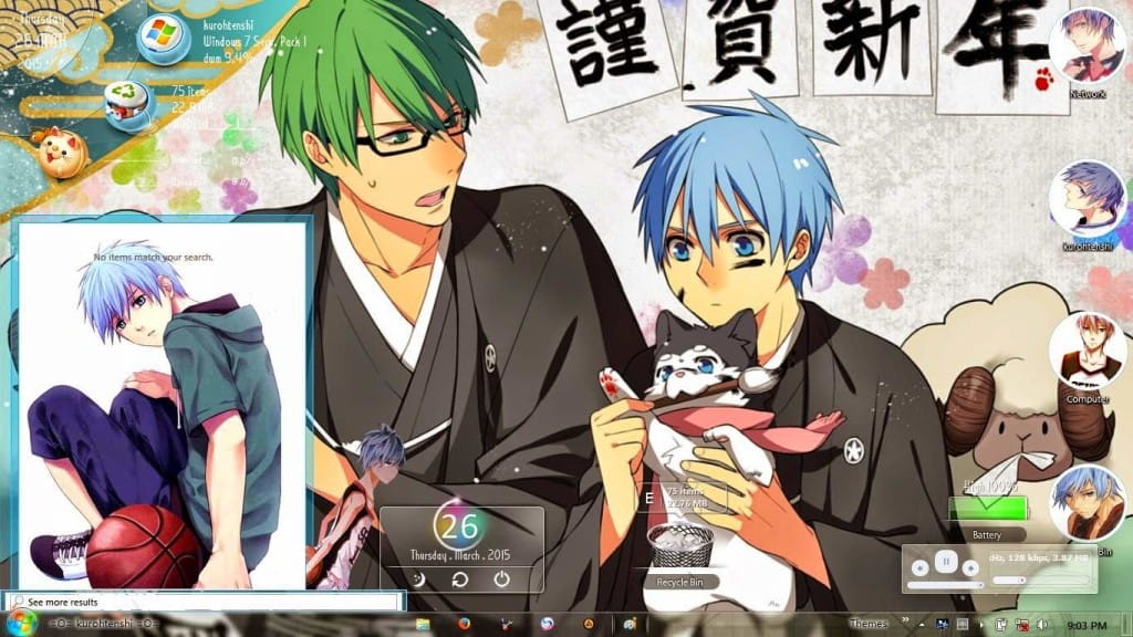 【win7主题】黑子的篮球帅气电脑win7主题