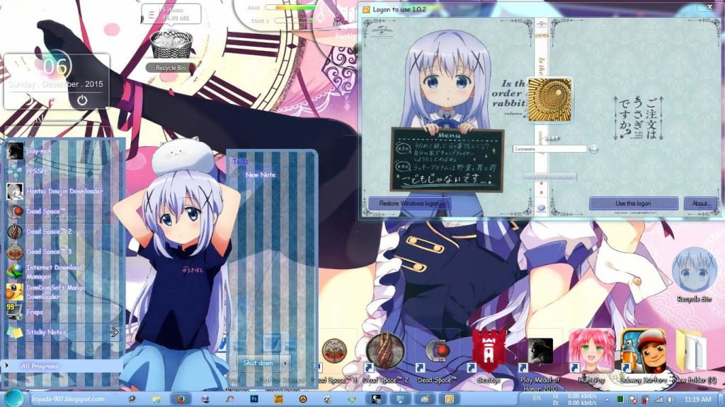 香风智乃 win7主题 点兔