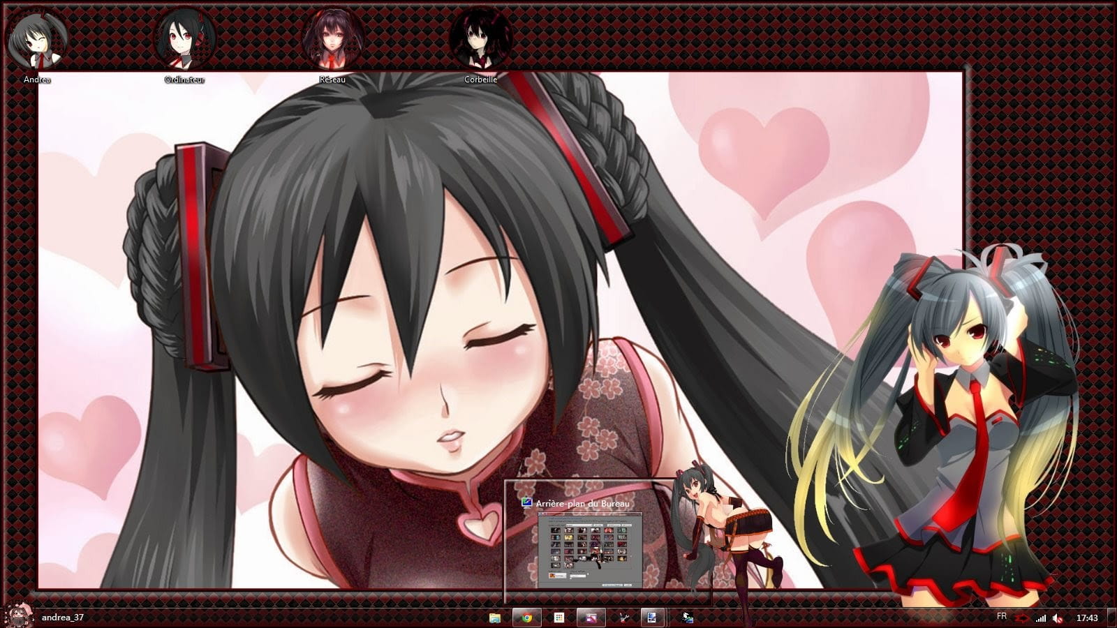 【win7主题】黑化初音 崩坏崩坏杂音 miku电脑主题