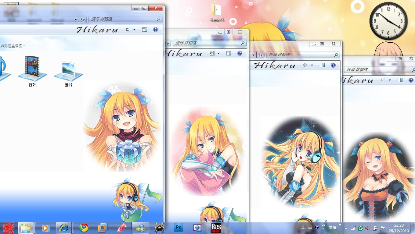 【win7主题】金发双马尾の童颜巨乳蓝泽光