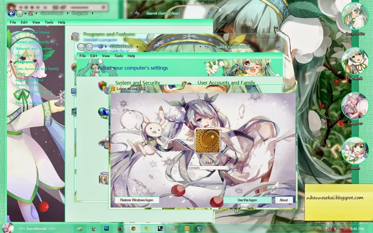 【win7主题】雪初音~snow miku2015~雪莲花裙~