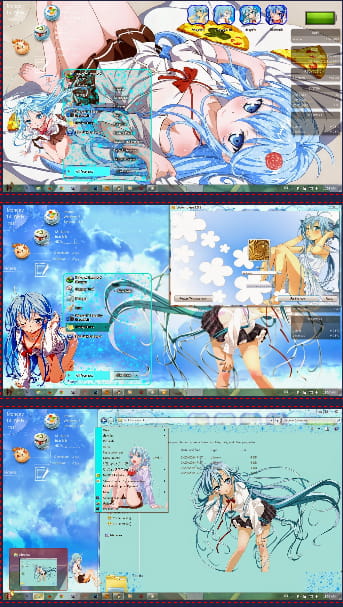 【win7主题】电波女与青春男~湛蓝色的天空下~