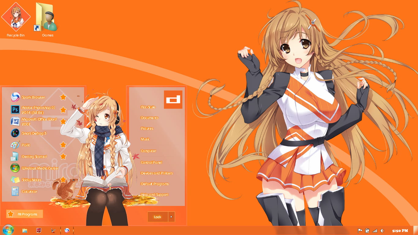 【win7主题】橙色少女 末永未来