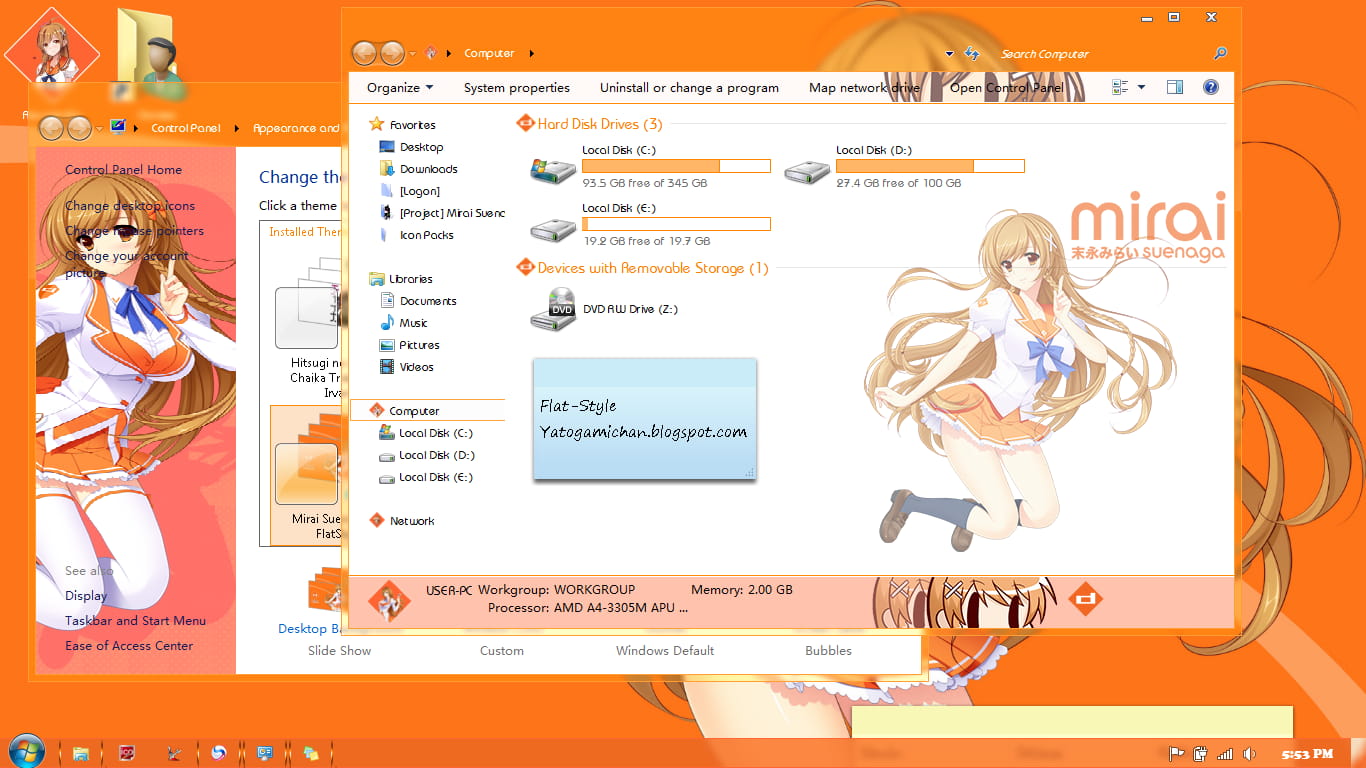 【win7主题】橙色少女 末永未来