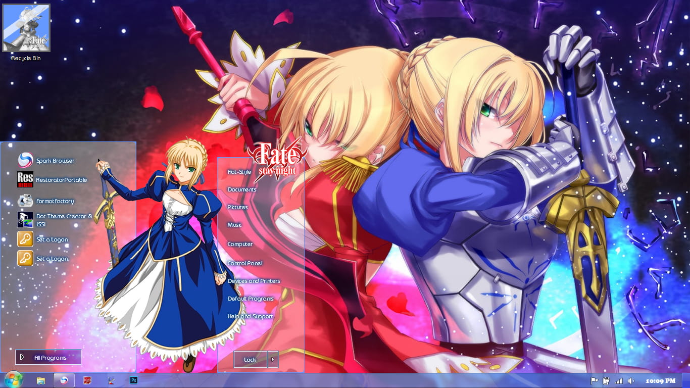 【win7主题】fate stay night 超精美吾王 双子saber