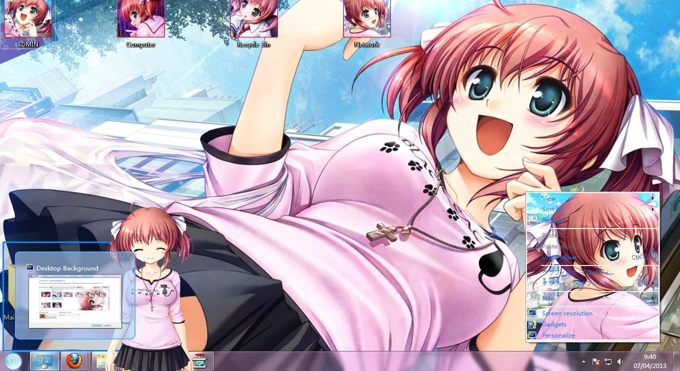 【win7主题】大图书馆的牧羊人 超活泼美少女小太