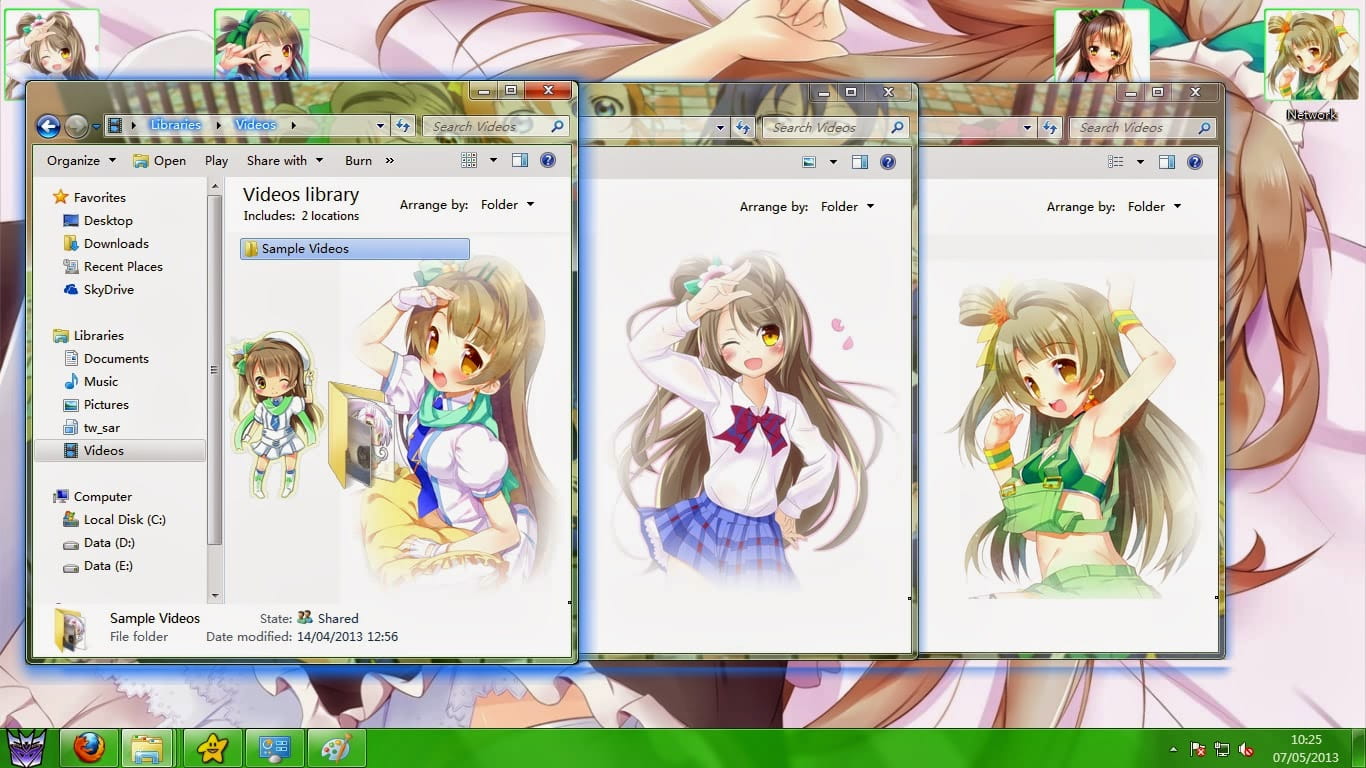 【win7主题】Love live!绿色清新南小鸟