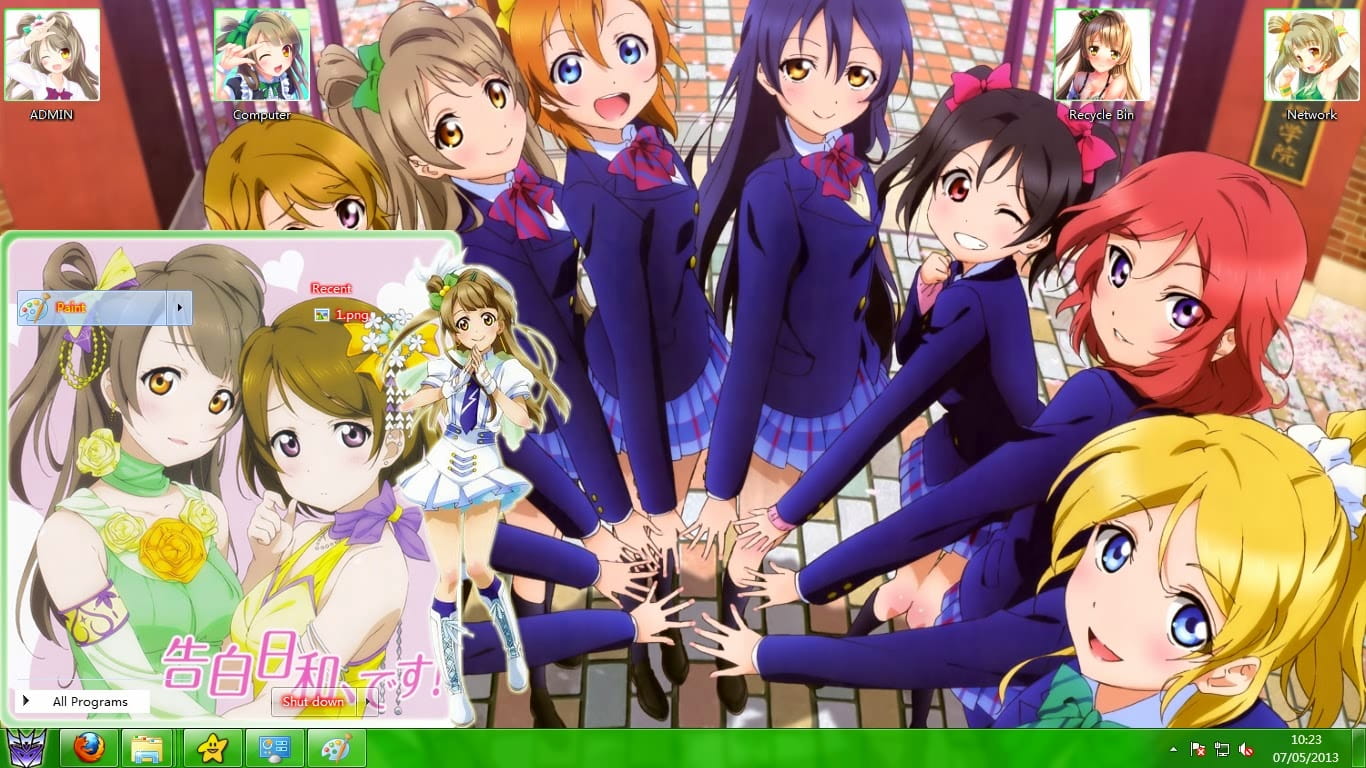 【win7主题】Love live!绿色清新南小鸟