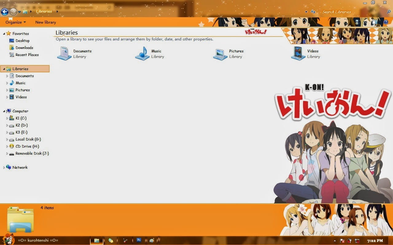 【win7主题】k-on 轻音少女 橙色暖暖 温暖寒冬