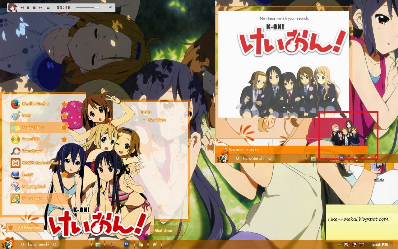 【win7主题】k-on 轻音少女 橙色暖暖 温暖寒冬
