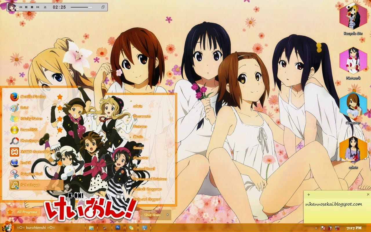 【win7主题】k-on 轻音少女 橙色暖暖 温暖寒冬