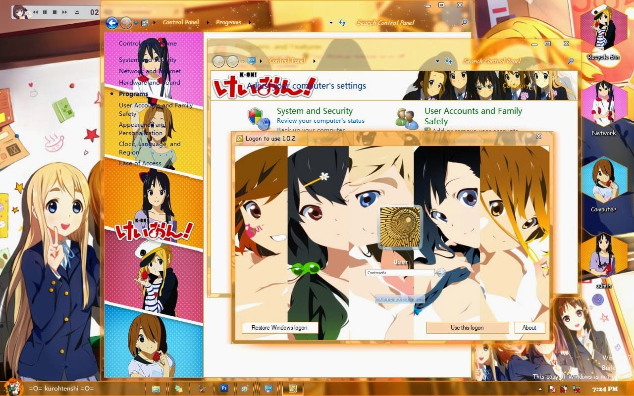 【win7主题】k-on 轻音少女 橙色暖暖 温暖寒冬