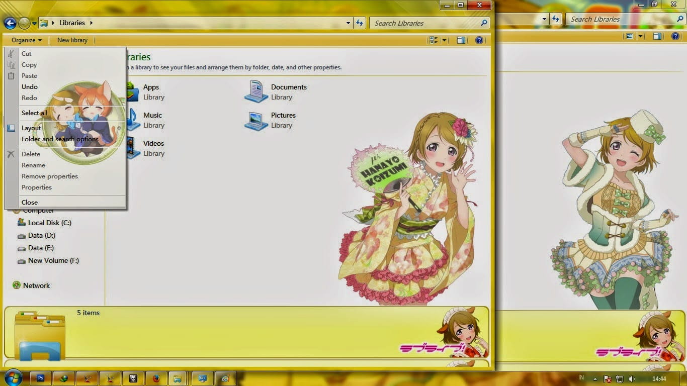 【win7主题】LOVE LIVE!小泉花阳亲