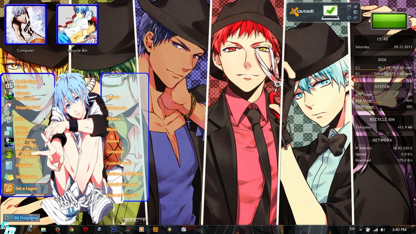 【win7主题】黑子的篮球 奇迹的世代 庆贺黑蓝第