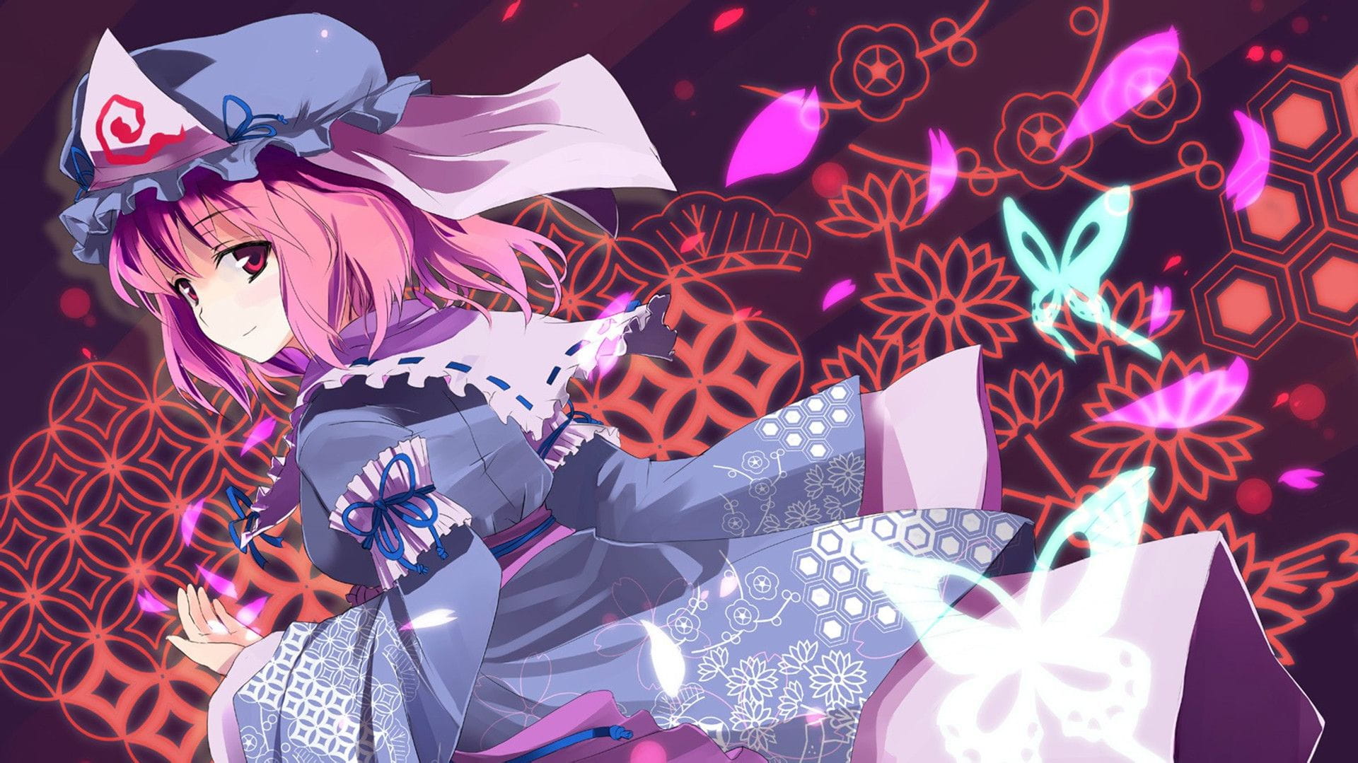 【win7主题】光の飞樱 东方project 西行寺幽幽子