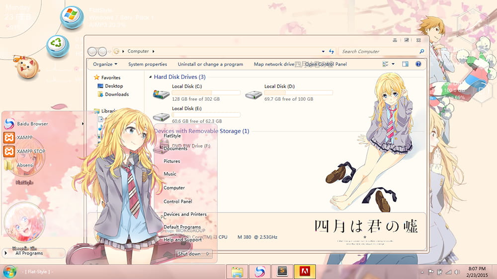 【win7主题】四月是你的谎言 宫园薰 win7主题
