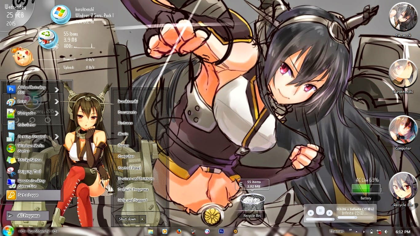 【win7主题】舰队collection 长门（支持win8）