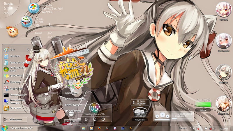 【win7主题】天津风 舰队collection