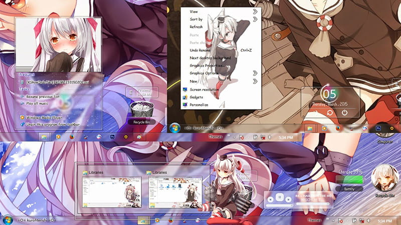 【win7主题】天津风 舰队collection