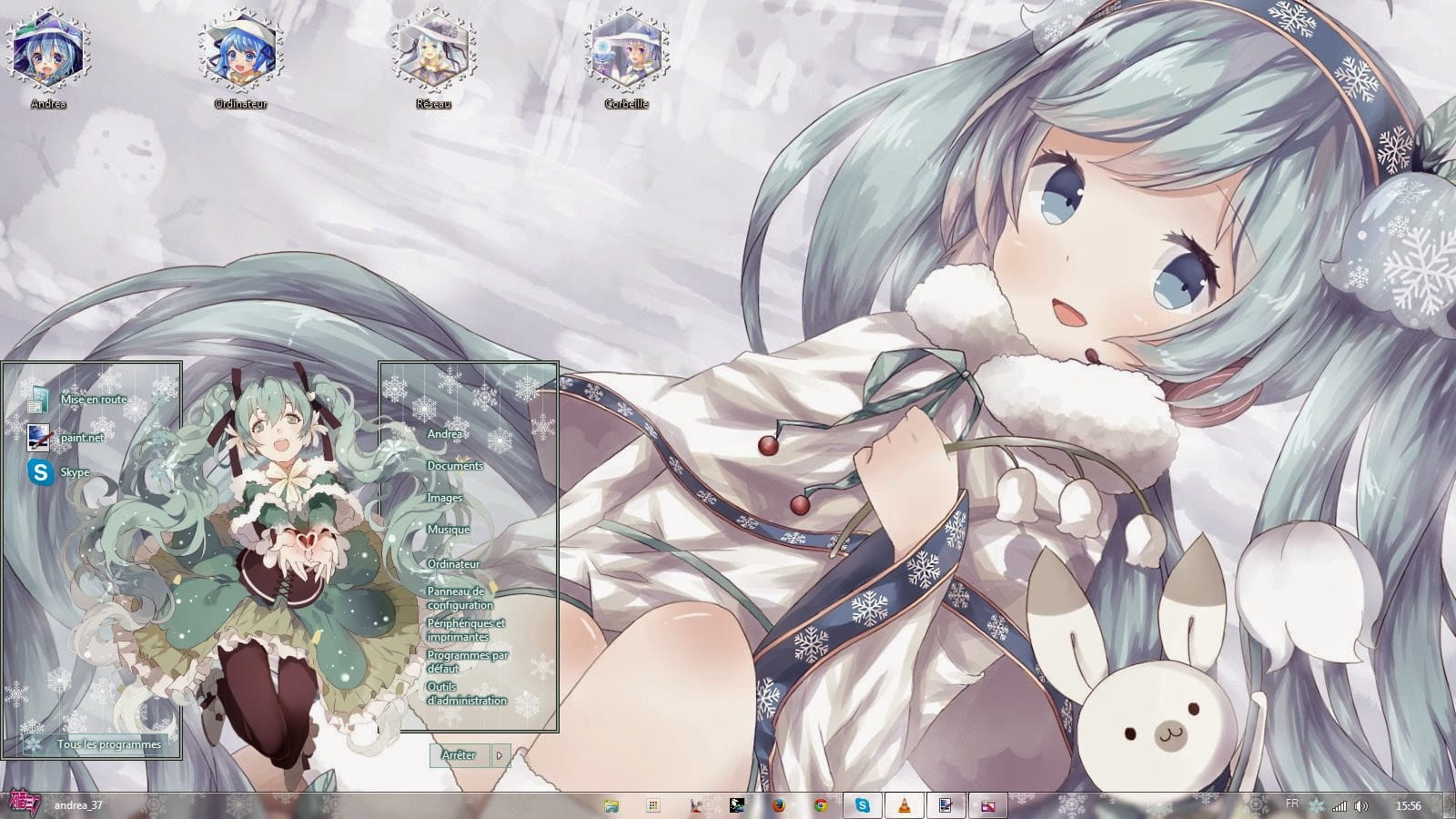 【win7/8/8.1主题】雪初音~Snow Miku win7主题win8/8.1主