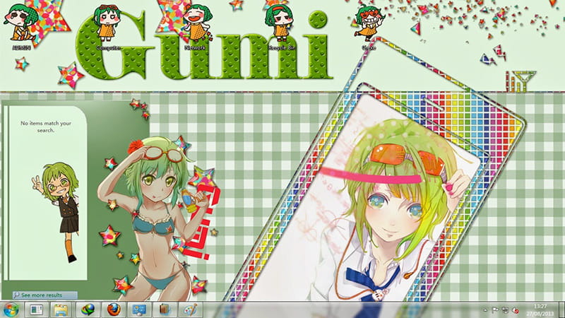 【win7主题】V家主题 元气电音娘Gumi小姐姐