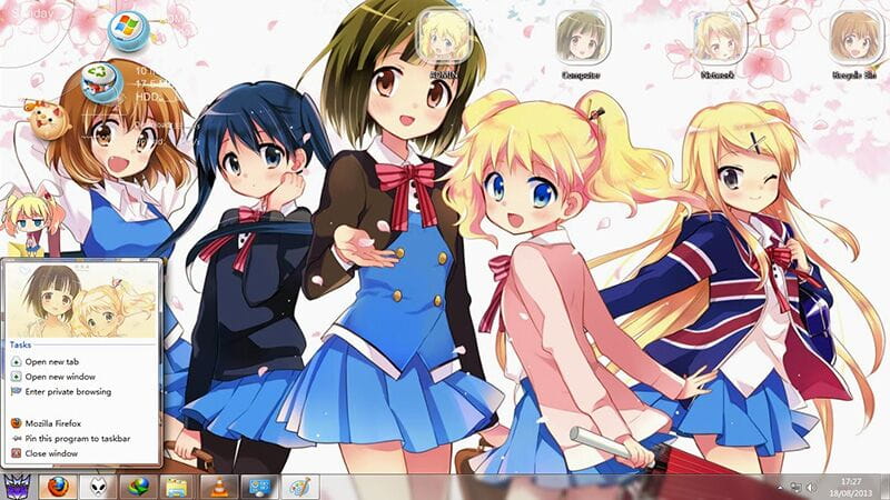 【win7主题】黄金拼图大家一起做萌萌哒的小百合