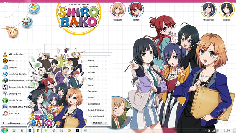 【win7主题】工作中的少女们 白箱 win7主题