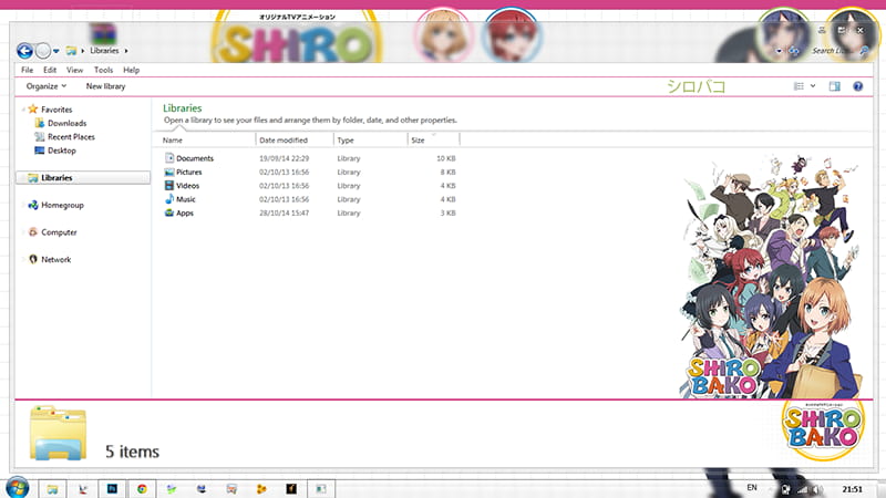 【win7主题】工作中的少女们 白箱 win7主题