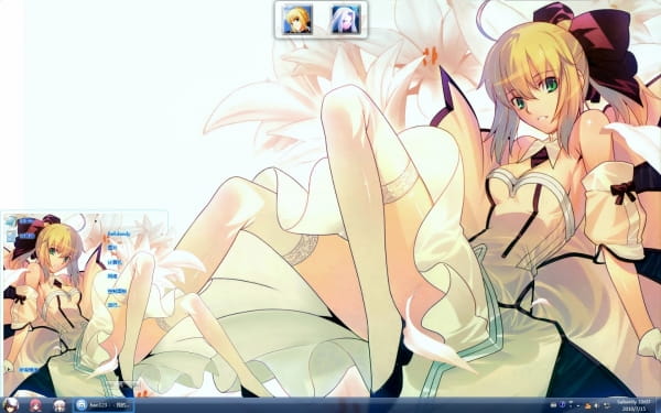 【win7主题】圣洁女王，百合无限 吾王saber XE版