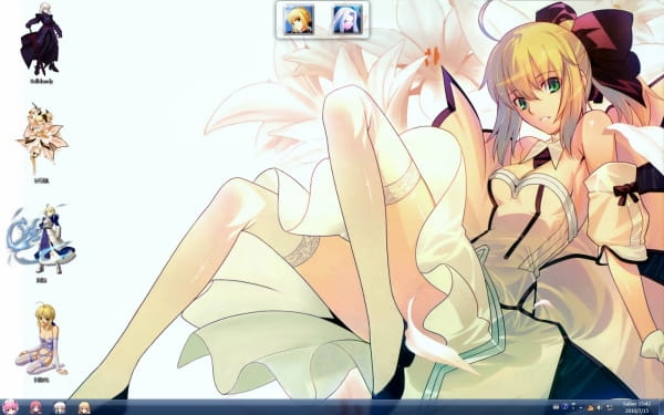 【win7主题】圣洁女王，百合无限 吾王saber XE版