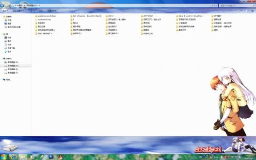 【win7主题】angel beats立华奏 天然呆奏天使电脑主