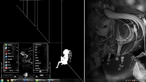 【win7主题】东方project 黑白风 二小姐芙兰朵露