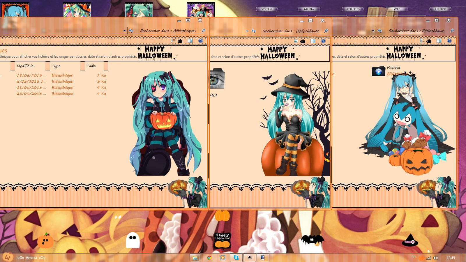 【win7主题】万圣节特辑 南瓜初音miku万圣节~