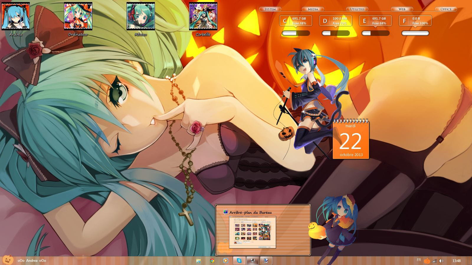 【win7主题】万圣节特辑 南瓜初音miku万圣节~